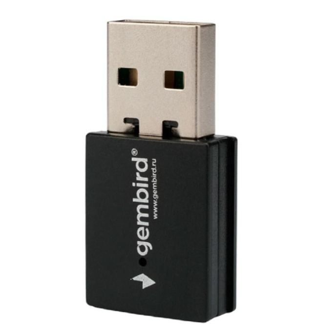 Gembird Сетевой адаптер WiFi+Bluetooth 600 Мбит, двухдиап., мини, USB, 802.11b/a/g/n/ac, RTL8821CU WNP-UA-018