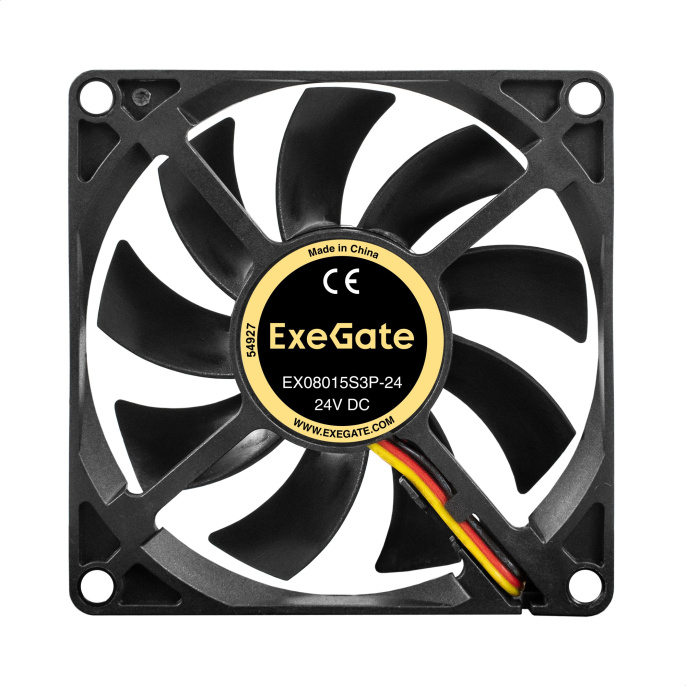 Вентилятор 24В DC ExeGate EX08015S3P-24 80x80x15 мм, Sleeve bearing подшипник скольжения , 3pin, 2500RPM, 30dBA EX297079RUS