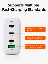 Зарядное устройство CABLETIME G120W CT-GAN120-PW GaN PD3.1 3C1A 120 Вт, белый