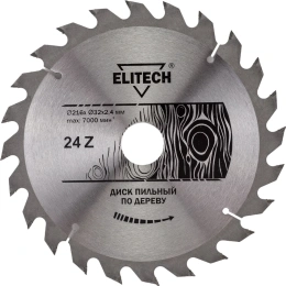 Диск пильный по дереву 216х32/30 мм; 2.4 мм; 24Z Elitech 1820.055700