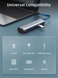 USB-Хаб CABLETIME CB21G (CT-HUBP4-AG) на USB3.0×4 4-в-1