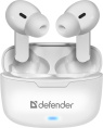 Беспроводная гарнитура Defender Twins 903 белый,TWS, Bluetooth 63903
