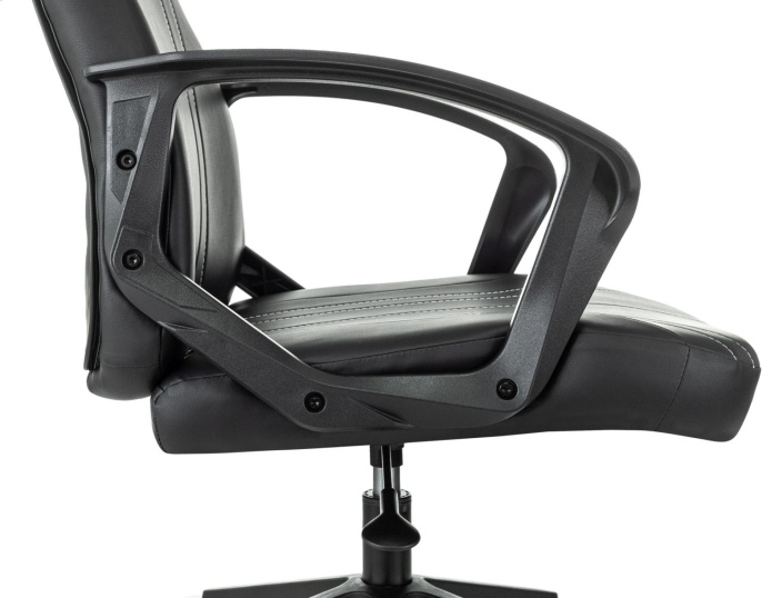 Кресло игровое ZOMBIE 50, на колесиках, эко.кожа, черный/белый [zombie 50 bw]