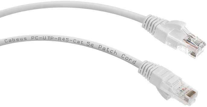 Cabeus PC-UTP-RJ45-Cat.5e-0.15m-WH Патч-корд U/UTP, категория 5е, 2xRJ45/8p8c, неэкранированный, белый, PVC, 0.15м