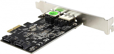 Контроллер STLab A-480 (RTL) PCI-Ex1 SATA 6Gb/s 2port-ext 2port-int