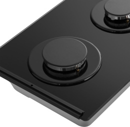 Газовая варочная панель MEFERI Glass Light MGH302,  2 конфорки,  закаленное стекло,  черный