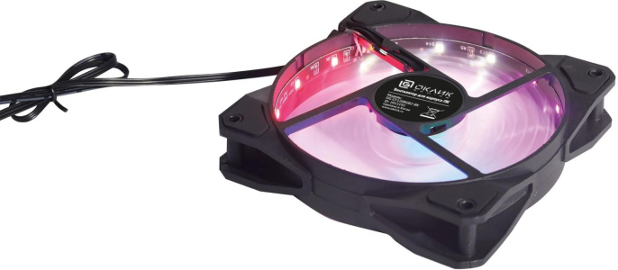 OKLICK Вентилятор Оклик OG-CF120RGB2-BK RGB 120х120x25 черный 3-pin 4-pin Molex упак.:1шт Ret