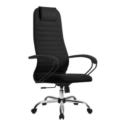 Кресло МЕТТА SU-B-10, на колесиках, сетка/ткань, 1шт. в комплекте черный [z312458473]