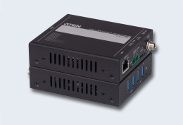Удлинитель ATEN UCE33100-AT-B, USB 3.2 Gen 1, 100 м., 1xUTP,, max data rate SuperSpeed USB 5Gbps/high-speed 480Mbps/full-speed 12Mbps/low-speed 1.5Mpbs, 1xUSB B+4xUSB A, DC 24V/1.5A,
