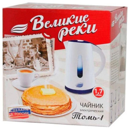 Чайник электрический Великие реки Томь-1, 1.7л, пластик