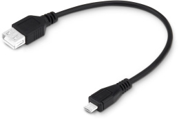 Кабель OTG Buro micro USB (m) -  USB (f),  0.2м,  черный