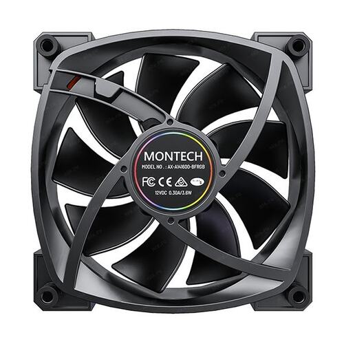 Вентилятор 140mm Montech AX140 PWM MNT-AX140-B / 4pin PWM / 140x140x25mm HDB / 800-1600rpm / Black