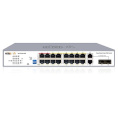 Wi-Tek WI-PCES218GF, настраиваемый PoE 250Вт, 16FE PoE + 2 Combo GE/SFP, Easy Smart