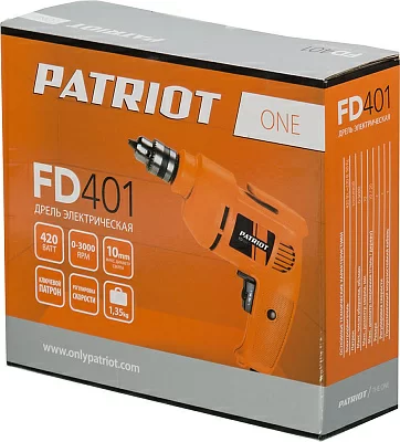 Дрель безударная Patriot FD 401 THE ONE 420Вт патрон:кулачковый реверс (120301401)