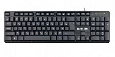 Defender Клавиатура проводная Daily HB-162, мембранная,104 кл., 12 (+FN) доп. клавиш, черный, USB, 1,8 м.