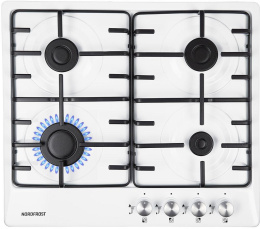Газовая варочная панель NORDFROST HS 6040 W,  4 конфорки,  эмалированная сталь,  белый