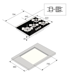 Газовая варочная панель ASKO/ Арт. 741476 Газовая варочная панель ASKO, 4 зоны,материал стеклокерамика,кольцо для вока-чугун,электроподжиг,конфорка Fusion ,цвет черный HG8843BGB1