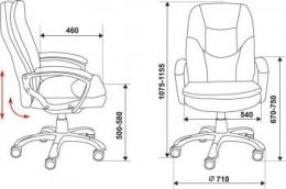 Кресло руководителя Бюрократ CH-868LT, экокожа, до 120кг, черный