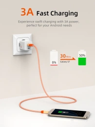 Кабель CABLETIME CAP4H (CT-AMMBM-POR1) 1 м, апельсин, USB 2,0 a для Micro B -зарядного устройства
