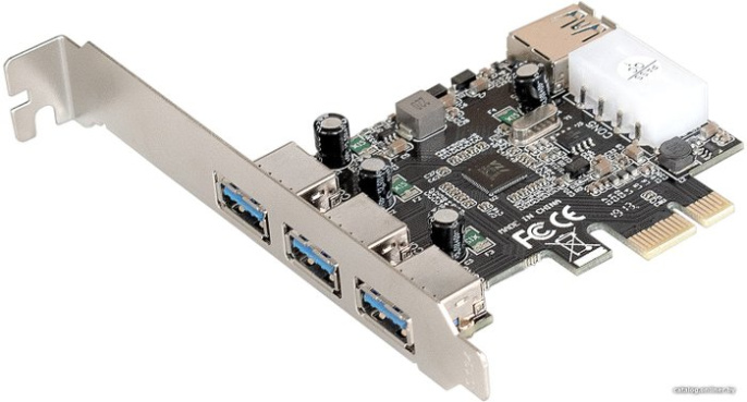 Контроллер ExeGate EXE-367 (PCI-E x1 v2.0, 3*USB3.0 ext. + 1*USB3.0 int., разъем доп.питания, VIA Labs Chipset VL805) EX283720RUS