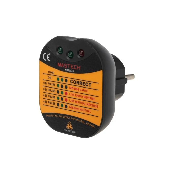 Цифровой тестер электросети для евро-розеток Mastech MS6860D 00-00000256