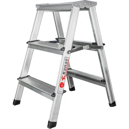 Стремянка двухсторонняя Kanat алюминиевая 3 ступени KAM-113