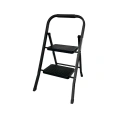 Стремянка стальная АЛЮБЭСТ (черный цвет), 2 ступени, 46 см DLS102B