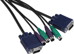 Кабель D-Link DKVM-CB/A4A 1.8м, многожильный, черный