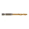 Сверло по металлу Milwaukee Shockwave HSS-G Ti 4.5мм (48894710) (по металлу, форма наконечника: спиральная, угол заточки 135° уменьшает "гуляние" сверла при засверливании, титановое покрытие)