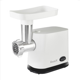 Электрическая мясорубка с овощерезкой RAGEX R803-100, 600 Вт, 1 скорость + реверс, белая