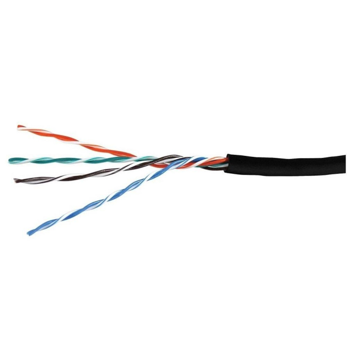 Кабель витая пара Bion BCL-U5510-381 U/UTP, кат.5e, 4x2x0,51 мм AWG 24, медь, одножильный, PE, для внешней прокладки, 305м, черный