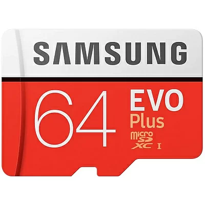 Карта памяти Samsung EVO Plus MB-MC64HA/RU microSDXC Memory Card 64Gb Class10 UHS-I U1+ microSD-- SD Adapter
