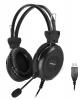 Наушники с микрофоном A4Tech HU-30 черный 2м накладные USB оголовье