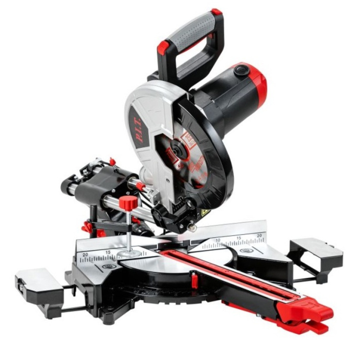 Торцовочная пила P.I.T. PCM255-C3 электрич., 2000 Вт, 255 мм, 3200/4500 об/мин, протяжка, дерево/металл