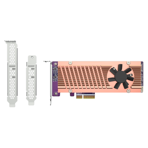 Адаптер QNAP QM2-2P-344A 2xM.2 22110\2280 PCIe Gen3 x4 NVMe SSD, Low-profile and Full-height brackets incl