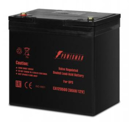 Батарея POWERMAN Battery CA12500, напряжение 12В, емкость 50Ач, макс. ток разряда 500А, макс. ток заряда 15А, свинцово-кислотная типа AGM, тип клемм M1, Д/Ш/В В229/138/208, 16.2 кг./ Battery POWERMAN Battery CA12500, voltage 12V, capacity 50Ah, max. disch