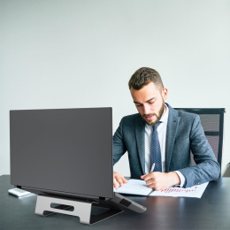 Подставка для ноутбука Cactus CS-NB-AL, 15.4", 235х235, серебристый