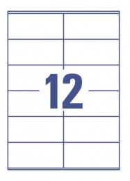 Этикетки Avery Zweckform 3424, A4, универсальная, 100л, 70г/м2, белый, 48мм х 105мм, 12шт, покрытие матовое