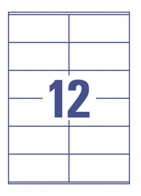 Этикетки Avery Zweckform 3424, A4, универсальная, 100л, 70г/м2, белый, 48мм х 105мм, 12шт, покрытие матовое