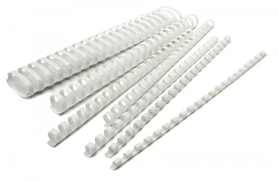 Пружины для переплета пластиковые Silwerhof d 8мм 21-40лист A4 белый (100шт) (1373585)