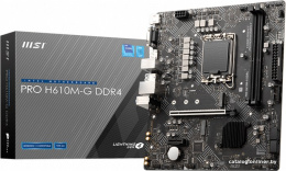 Материнская плата MSI PRO H610M-G DDR4 Soc-1700 Intel H610 2xDDR4 mATX AC`97 8ch 7.1 GbLAN+VGA+HDMI+DP