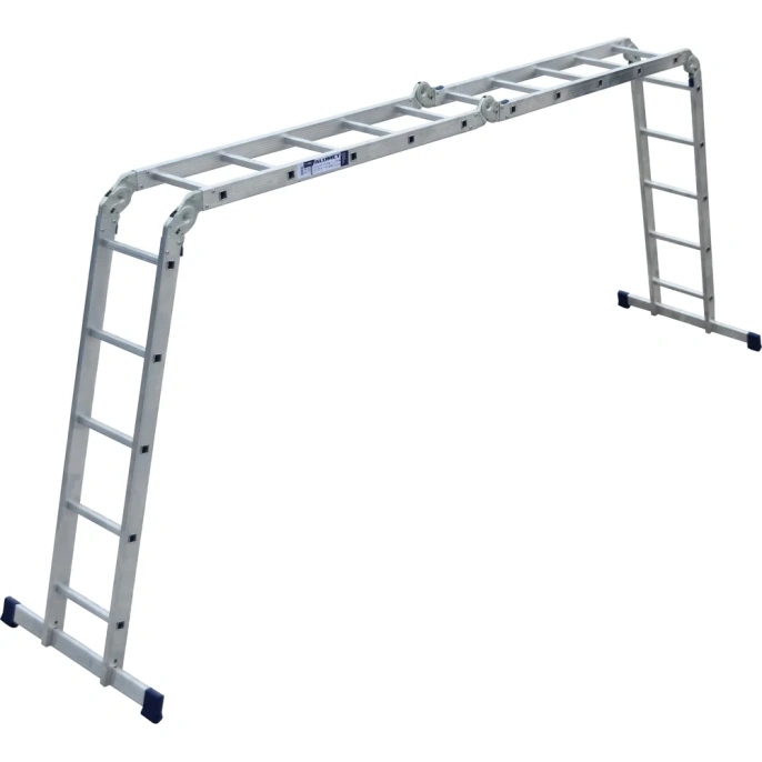 Алюминиевая лестница Алюмет шарнирная четырехсекционная 4х5 ступеней. Серия ТL4055