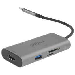 Концентратор Dahua 7-in-1 Docking station 7 in 1 USB 3.1 Type-C to USB 3.0 + HDMI + SD/TF + PD Docking Station DH-TC37