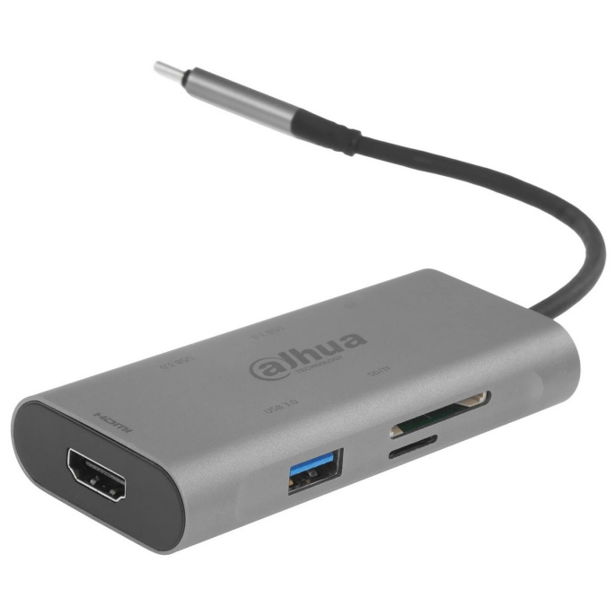 Концентратор Dahua 7-in-1 Docking station 7 in 1 USB 3.1 Type-C to USB 3.0 + HDMI + SD/TF + PD Docking Station DH-TC37