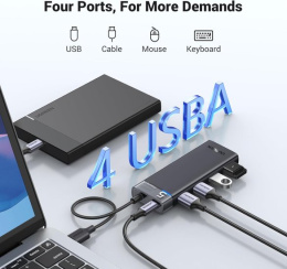 Хаб UGREEN CM653 15548 4-Port USB-A Hub. Цвет: черный