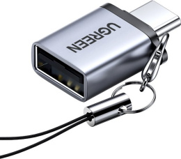 Адаптер переходник UGREEN US270 50283 Type C to USB 3.0 A Adapter Cable with Lanyard с ремешком. Цвет: серый космос (50283_)