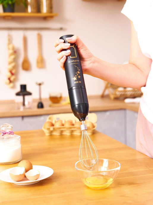 Блендер Scarlett Золотая коллекция SC-HB42M45,  погружной,  черный/золотистый