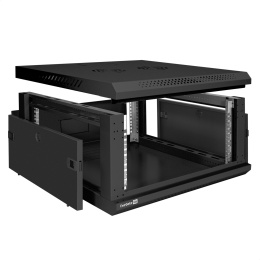 Шкаф телекоммуникационный 19" настенный 4U ExeGate EC-WM-4U.600.M.BLACK 19”, 4U, 600x600x280mm ШхГхВ , передняя дверь металл, съемные боковые панели, пыле- и влагозащита IP23, черный RAL 9004 EX300264RUS