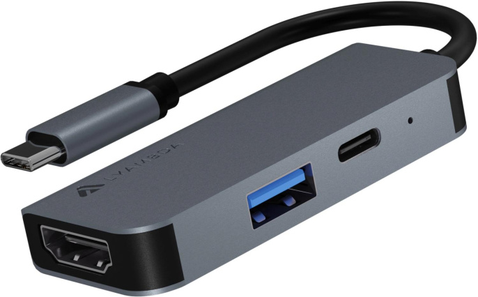 Разветвитель USB-C Lyambda LC105 2порт. серый