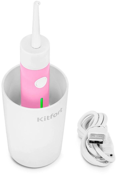 Ирригатор KitFort КТ-2957-1 цвет:розовый и белый